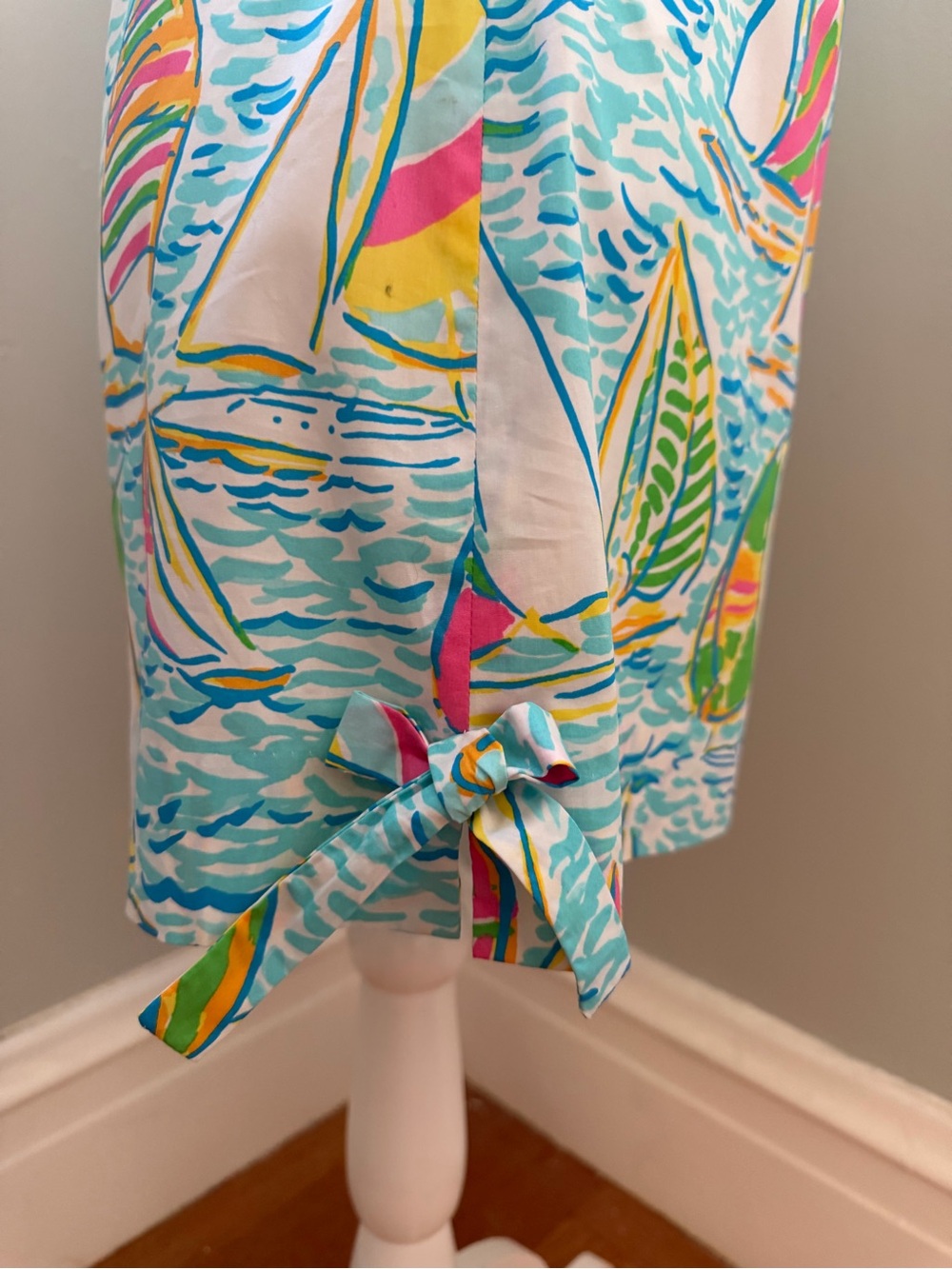 Lilly Pulitzer Sailboat Print Shift Dress Size 0 Nautical Resort Cotton Dress - Picture 5 of 9